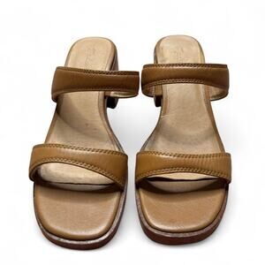 Madewell The Saige Brown Leather Double Strap Sandal - 9.5